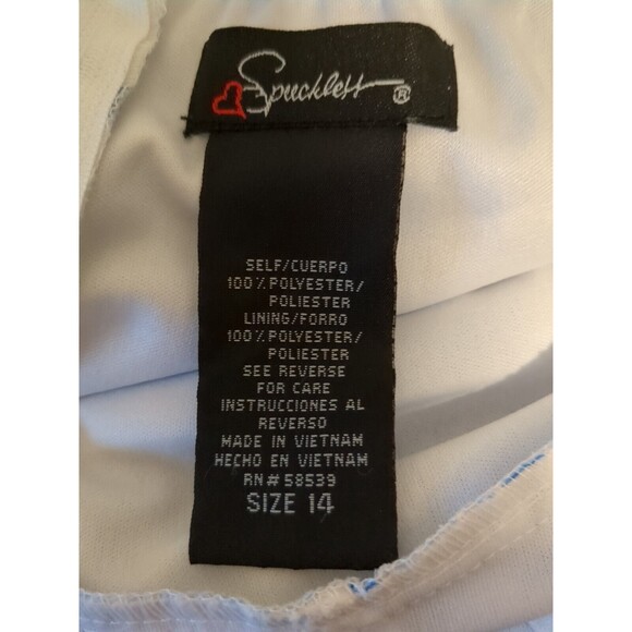 Speechless Sheer Floral Dress Halter Size 14 White Blue Rose Summer Spring - Picture 5 of 6